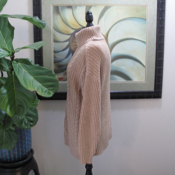 TORRID Beige Cable Knit Turtleneck Sweater - Picture 3 of 9